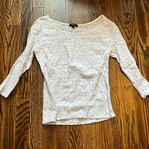 ambiance juniors large white floral lace shirt